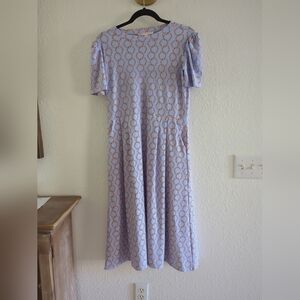 Jude Connally Women's Size Small Blue Circle Geo Bluebell Libby Midi Dress New